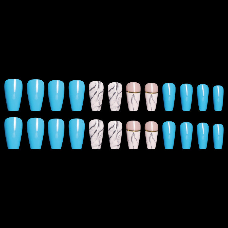 24-Piece Marble Press-On Nails