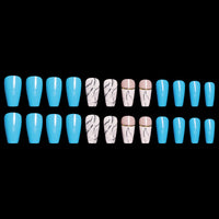 24-Piece Marble Press-On Nails