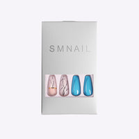 24-Piece Marble Press-On Nails