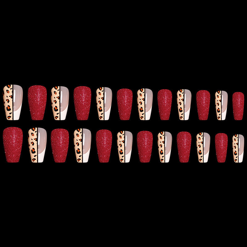 Red Leopard Press-On Nails