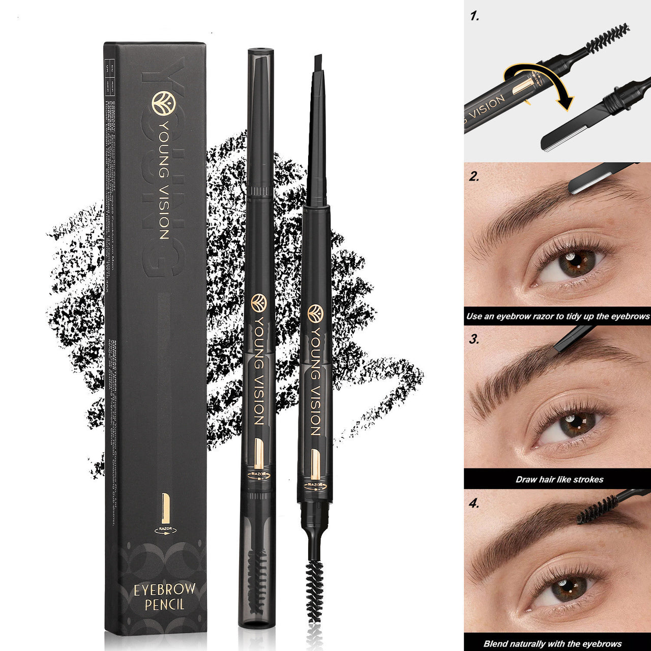 Waterproof 3-in-1 Eyebrow Tool